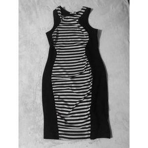 Striped Black & White Bodycon dress